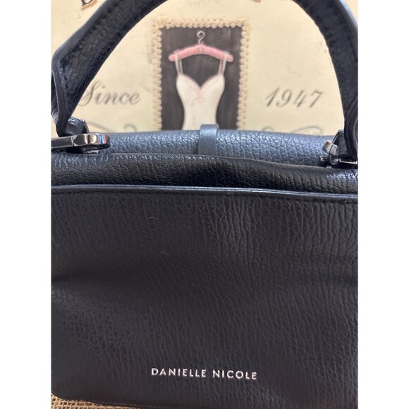 Danielle Nicole Black Faux Leather Small Studded Bag Top Handle & Crossbody - Picture 5 of 16